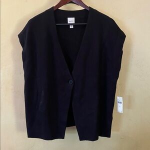 Sz XS Maeve Black SOFT Sleeveless Cardigan — NWT